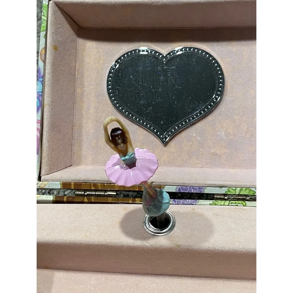 Discovery Kids Musical Jewelry Box Girls OS Green Fair Ballerina Floral Garden
